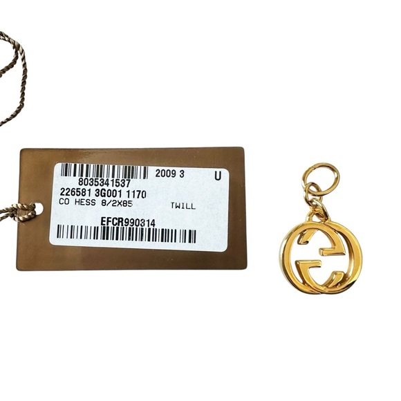 GUCCI 100% Silk Monogram Gray & Purple Stripe Skinny Neck Scarf w/Box & Ring - Picture 4 of 8